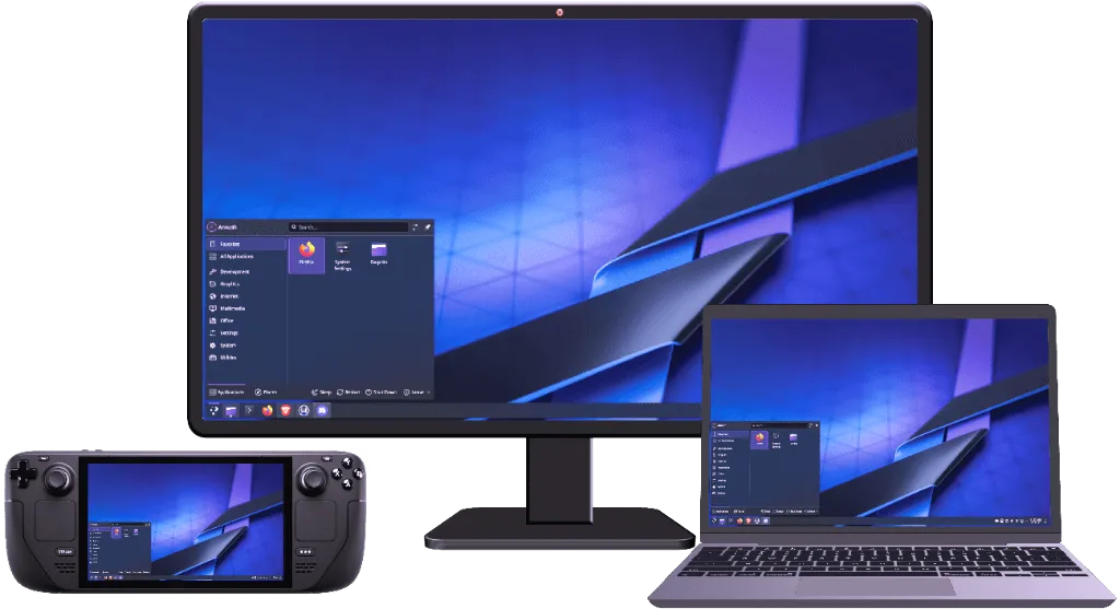 Xkaliber OS running on various devices