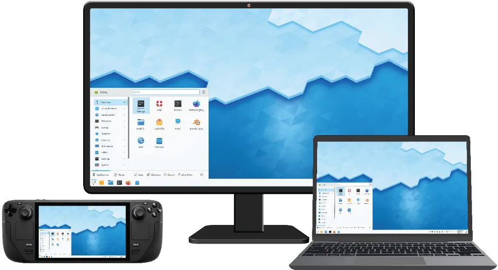Xkaliber OS running on various devices